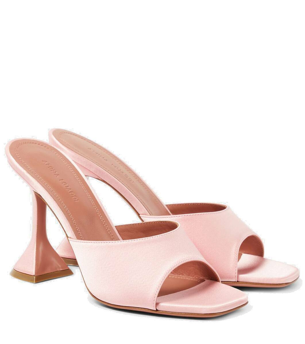 Amina Muaddi Lupita 95 satin mules Amina Muaddi