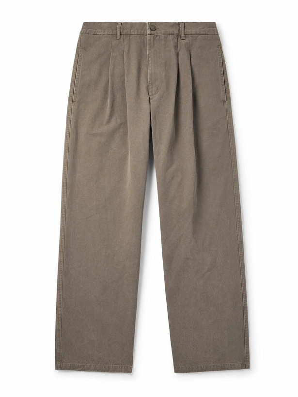 Photo: Marant - Kostin Straight-Leg Pleated Cotton-Twill Trousers - Brown