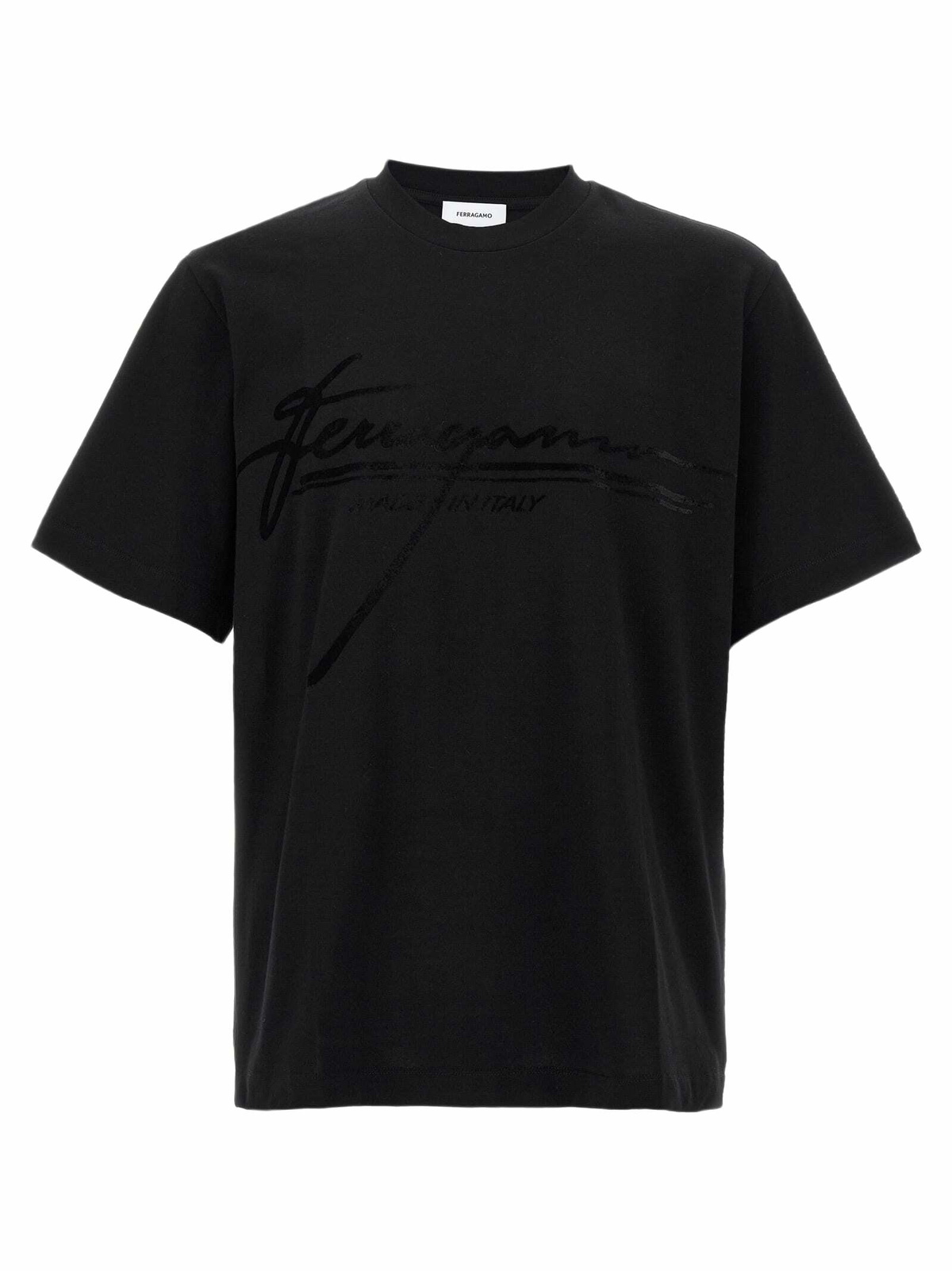 Tシャツ・カットソー Ferragamo 'Firma' T-Shirt FERRAGAMO long sleeve t-shirt with oversized logo Brown