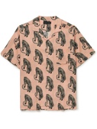 Desmond & Dempsey - Camp-Collar Printed Linen Pyjama Shirt - Pink