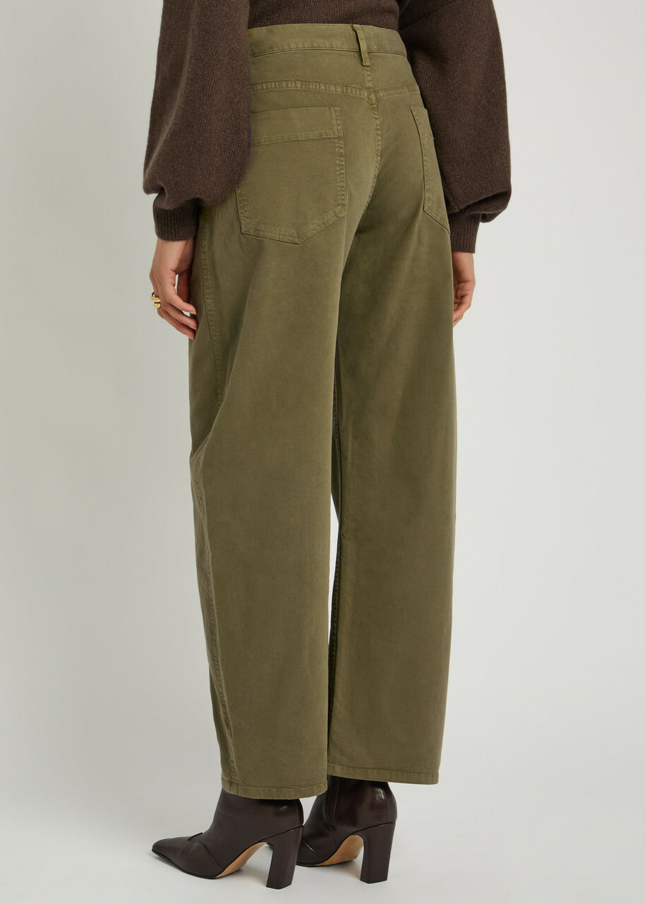Nili Lotan Tribeca Wide-leg Trousers Olive