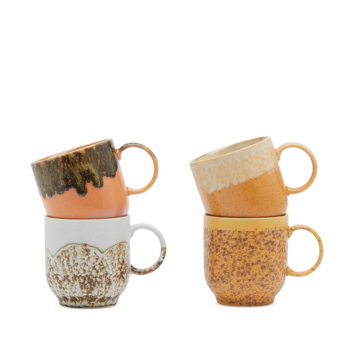 HKLiving Café Mugs - Set of 4 in Cape 