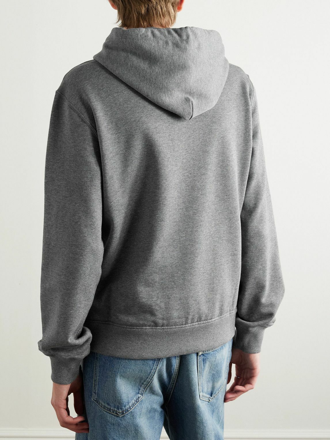 Dolce&Gabbana - Logo-Appliquéd Cotton-Jersey Hoodie - Gray
