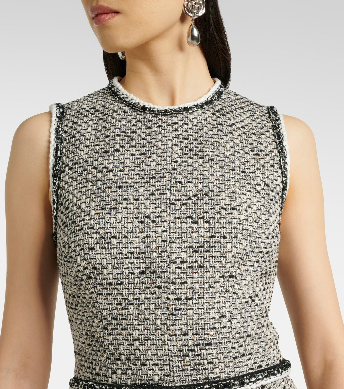 Safiyaa Andrea tweed midi dress