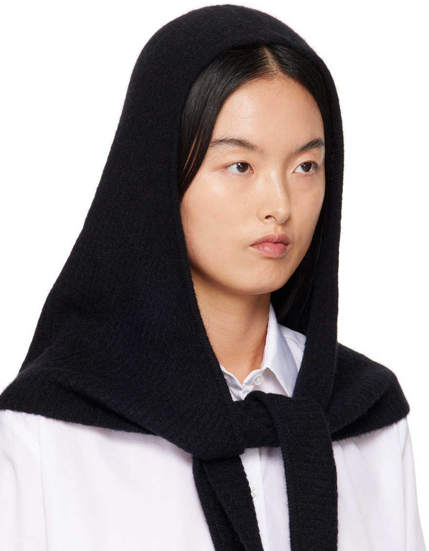 GANNI Black Soft Wool Balaclava GANNI