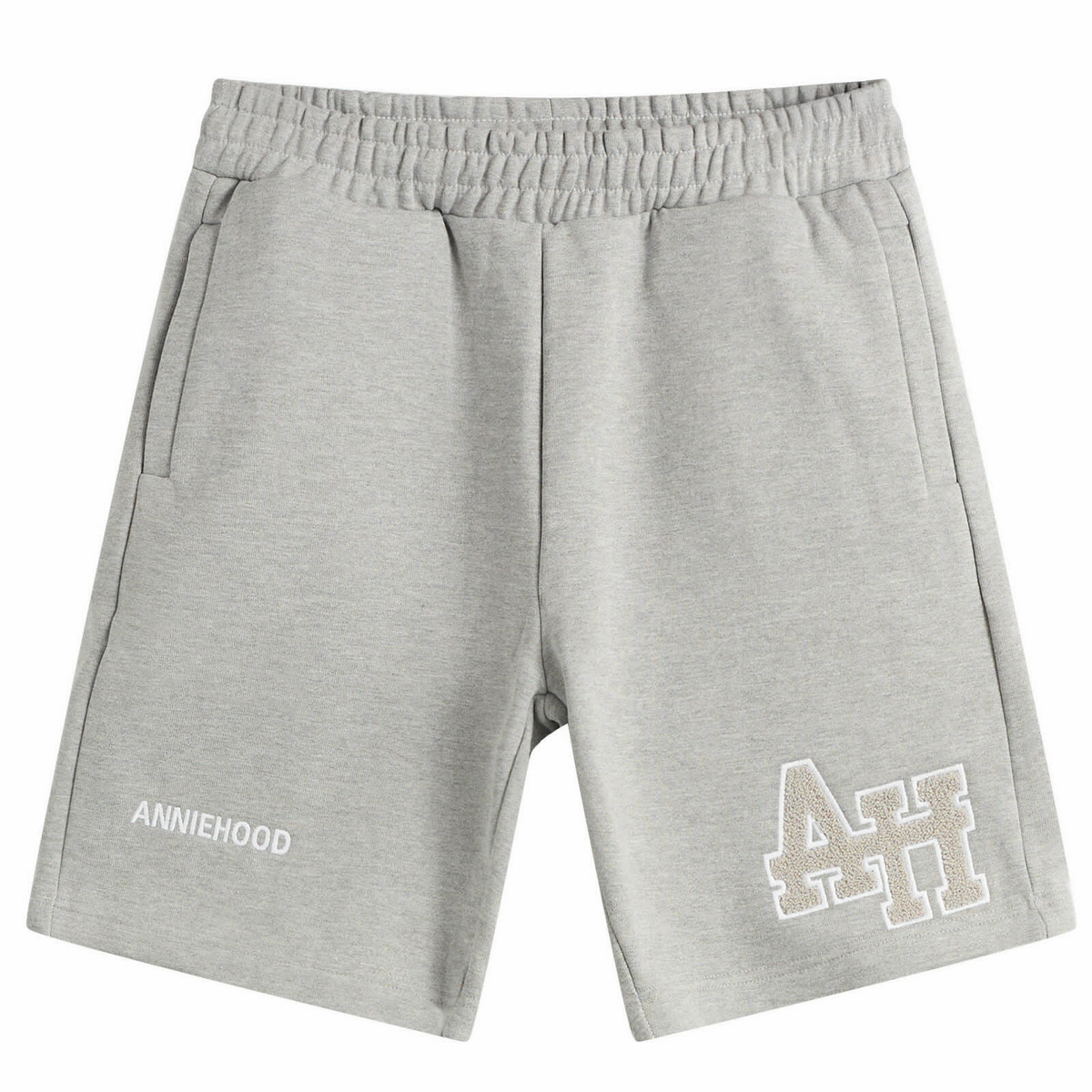 ANNIE HOOD Men's College Sweat Shorts in Grey/Grey