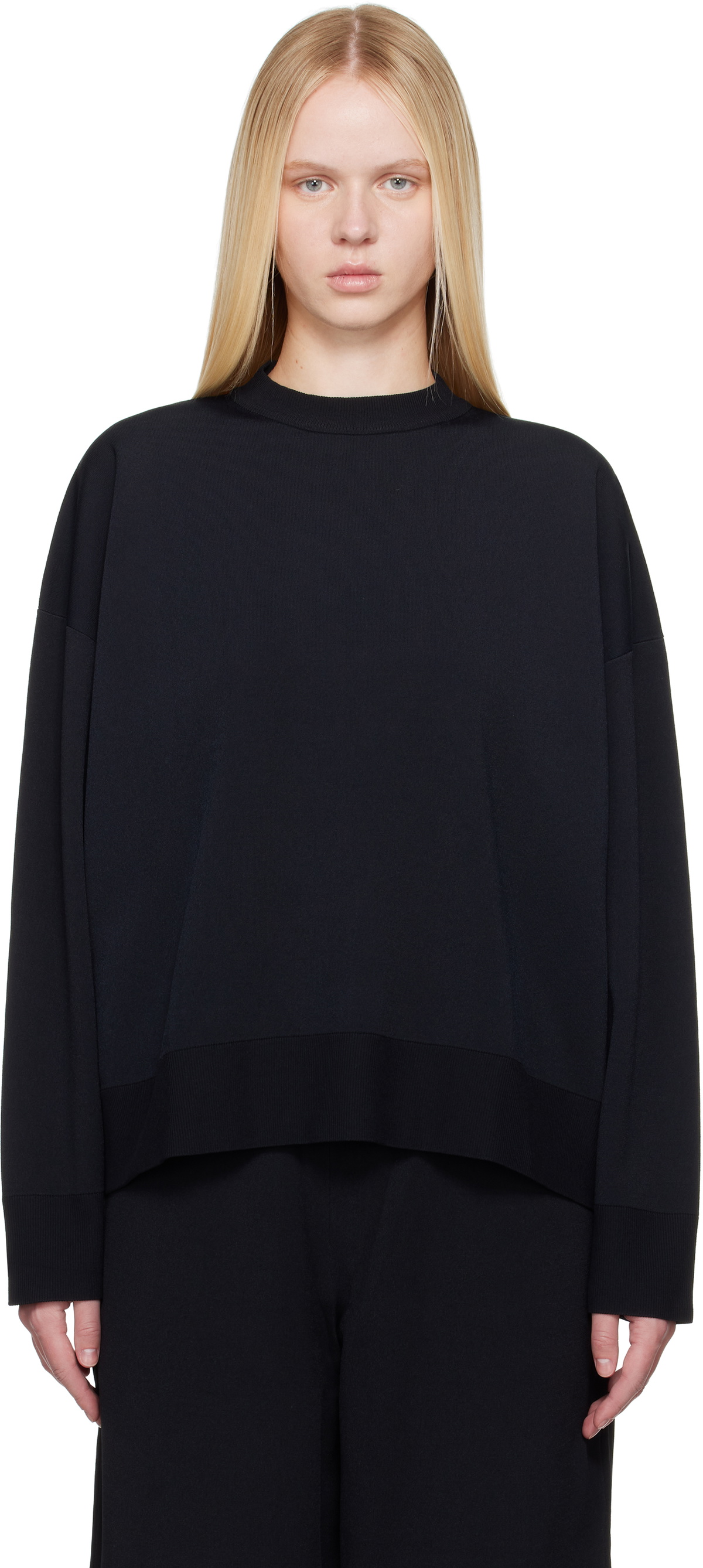 Studio Nicholson Navy Kelvin V-Neck Sweater Studio Nicholson