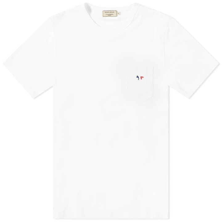 Photo: Maison Kitsuné Men's Tricolour Fox Patch T-Shirt in White