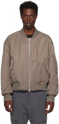 Solid Homme Khaki Padded Bomber Jacket