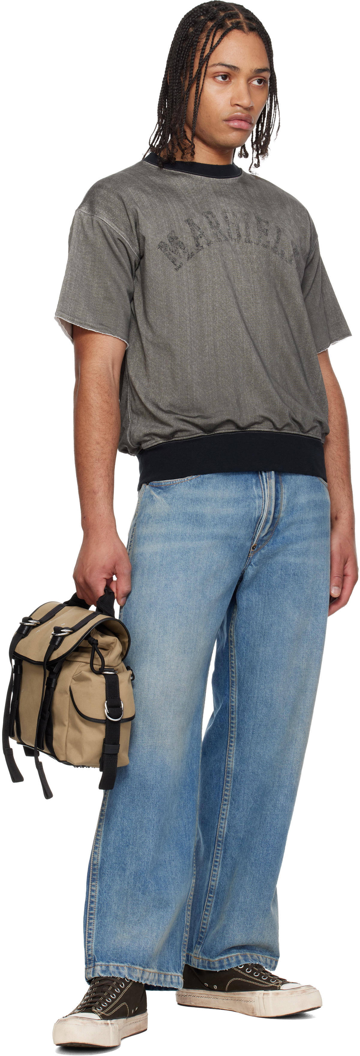 Maison Margiela Beige & Black High Tech Messenger Small Bag
