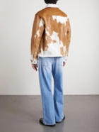 Golden Bear - The Stockton Leather-Trimmed Cow-Print Calf Hair Jacket - Brown