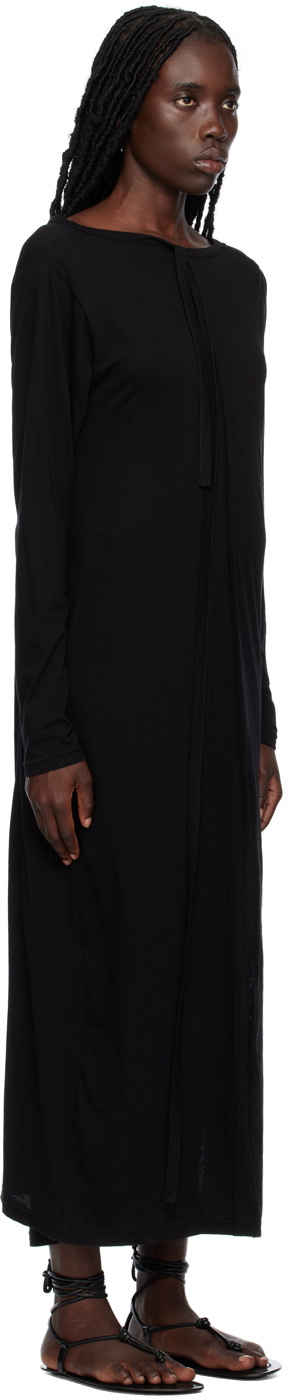 Yohji Yamamoto Black Twisted Maxi Dress