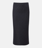 Max Mara Polka-dot jersey midi skirt