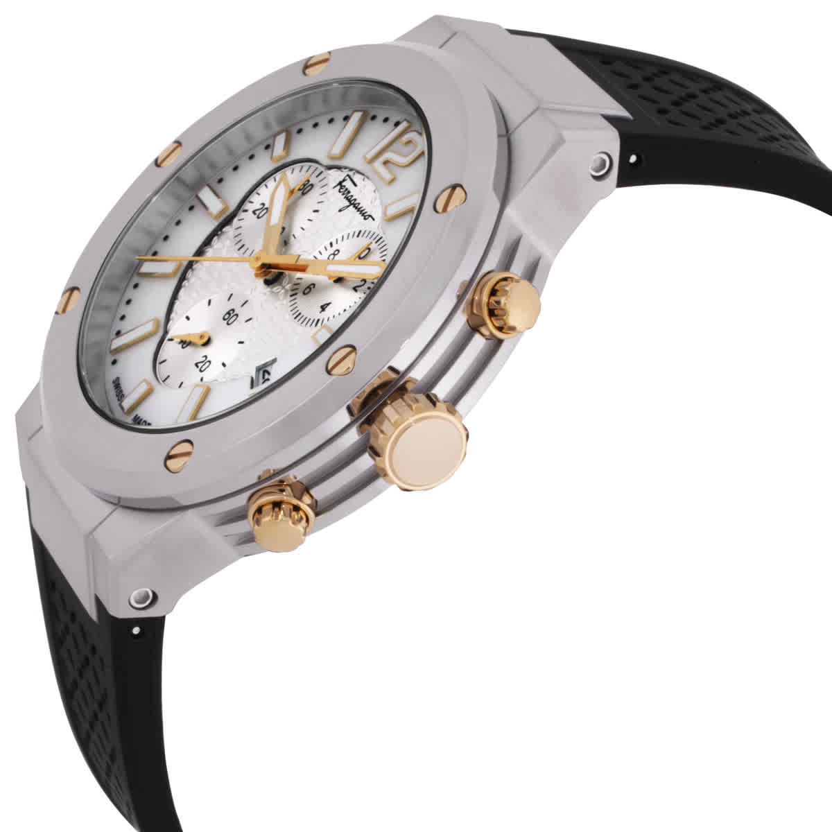 Ferragamo F-80 Chronograph Quartz White Dial Mens Watch SFJE00224