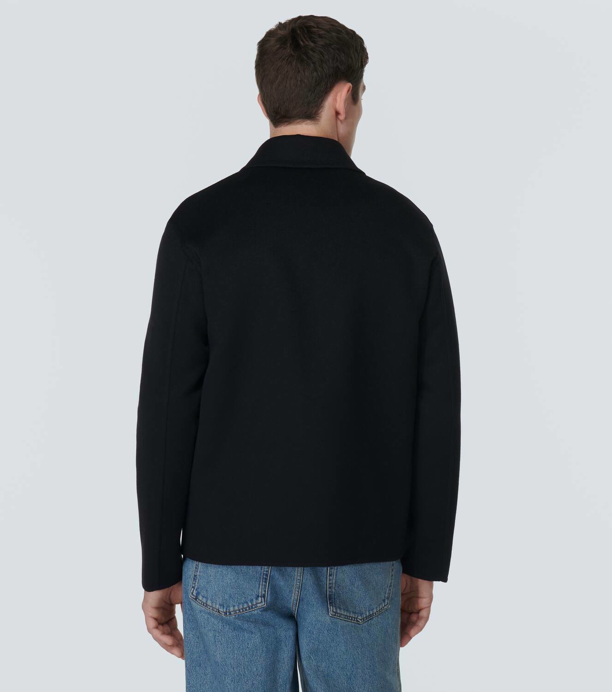 Loewe Leather-trimmed wool and cashmere overshirt Loewe