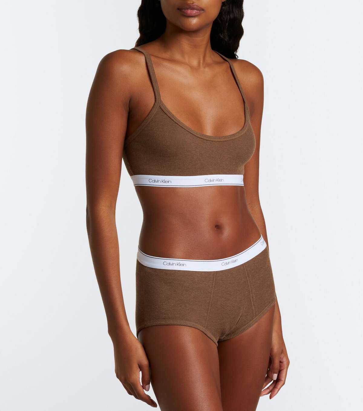 Calvin Klein Collection Thaïs ribbed-knit cotton-blend briefs
