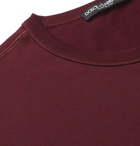 Dolce & Gabbana - Slim-Fit Logo-Appliquéd Cotton-Jersey T-Shirt - Burgundy