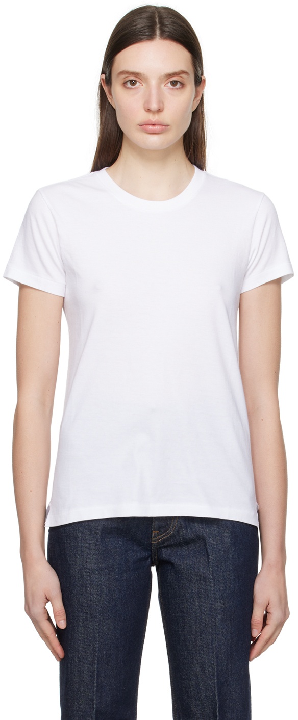 AURALEE White Seamless T-Shirt Auralee