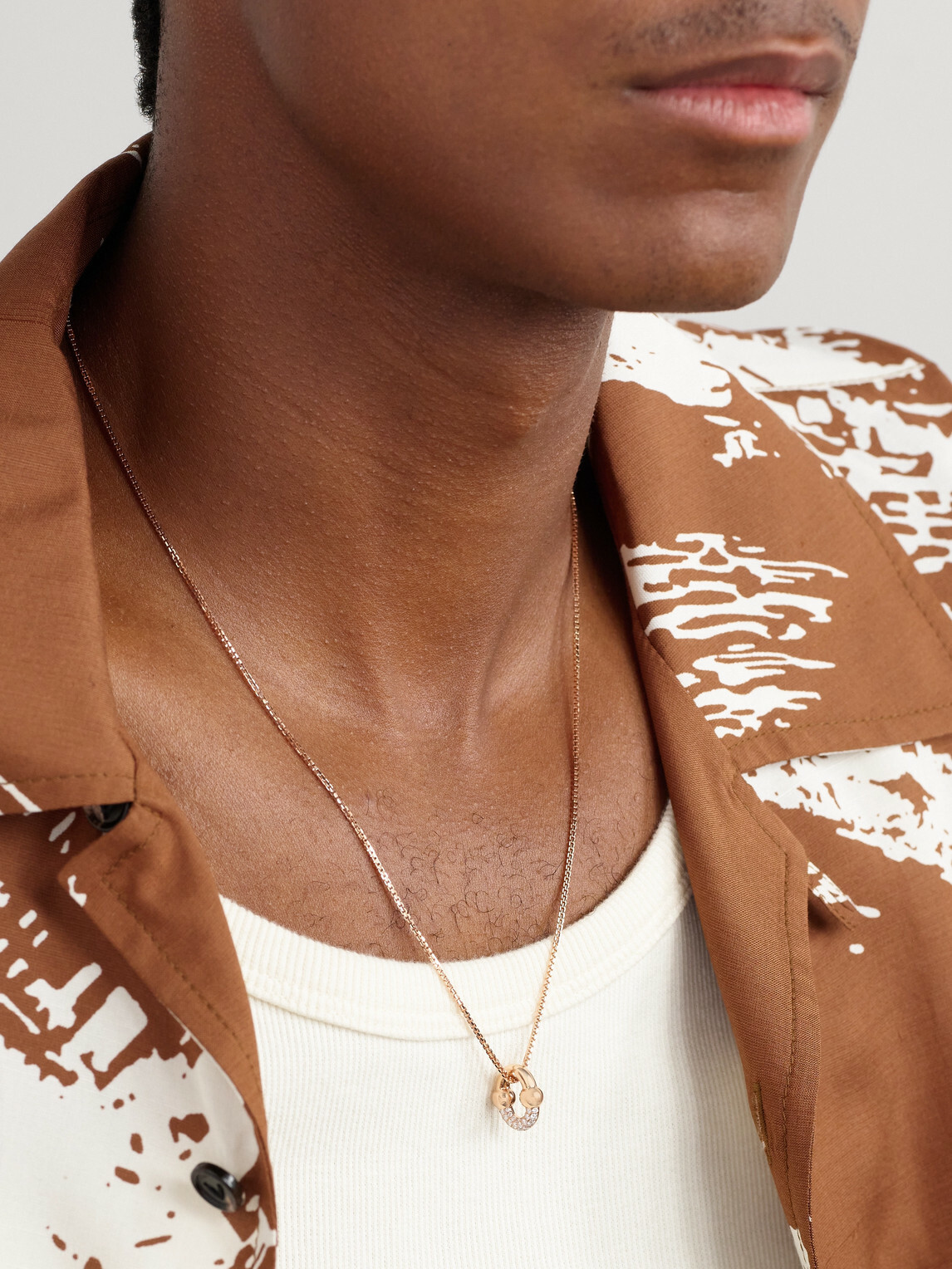 Greg Yuna - Umlaut 18-Karat Rose Gold Diamond Chain Necklace