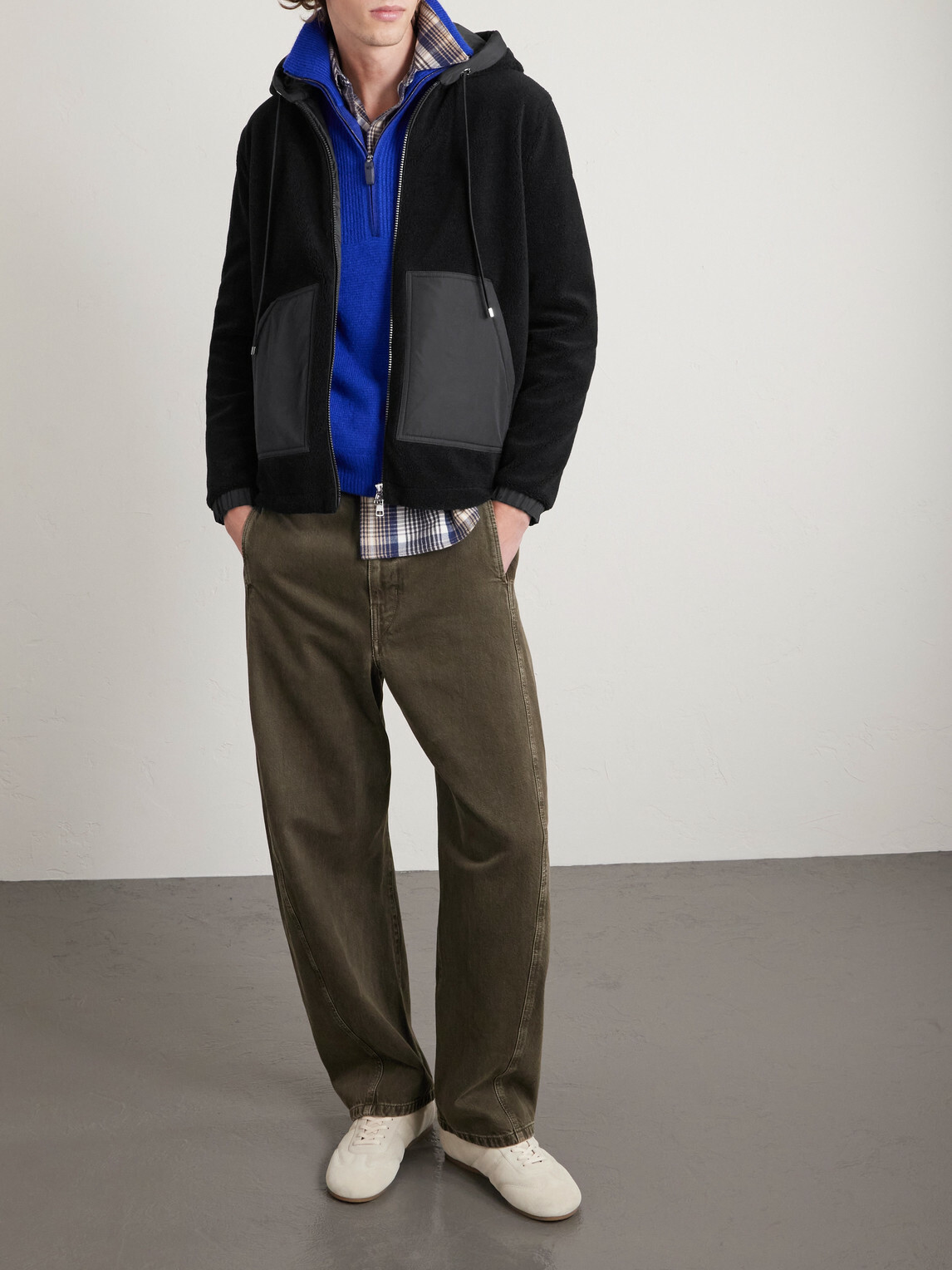 Moncler - Teddy Fleece Zip-Up Hoodie - Black