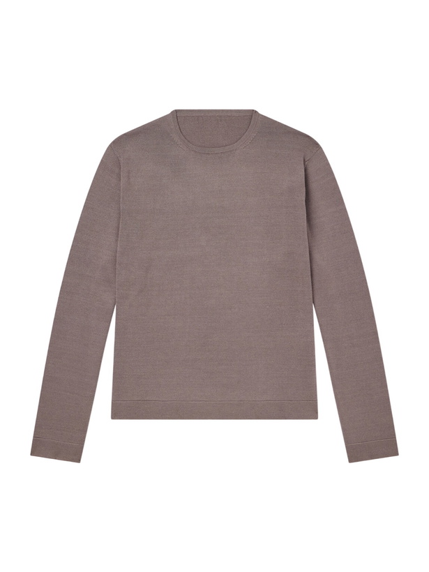 Photo: Stòffa - Wool And Silk-Blend T-Shirt - Brown