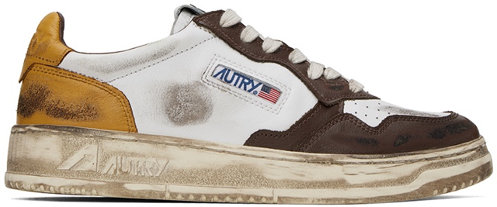 Photo: AUTRY White & Brown Super Vintage Sneakers