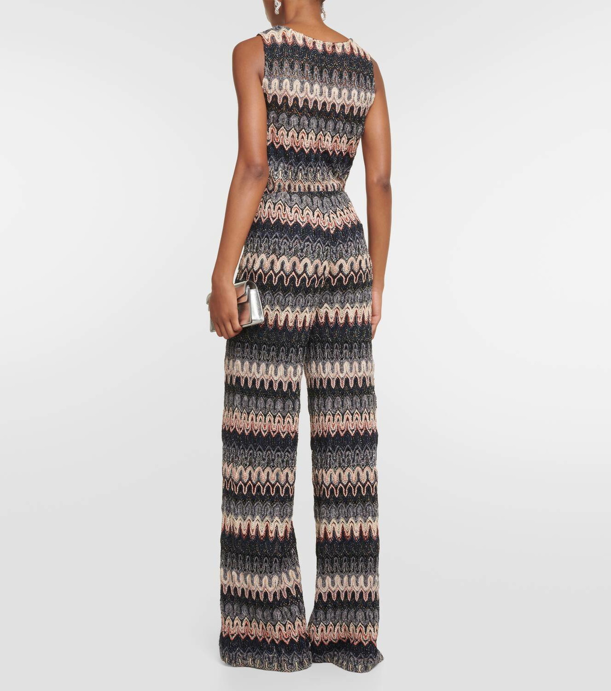 Missoni Zig Zag metallic knit flared pants