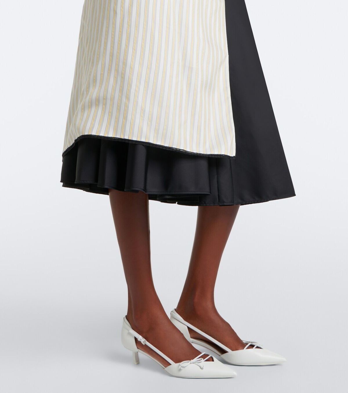 Prada Embroidered striped wrap skirt