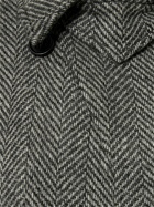 RED VALENTINO - Belted Wool Herringbone Long Coat
