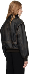 The Row Brown Adonis Leather Jacket