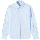 Thom Browne Men's Grosgrain Placket Solid Poplin Shirt in Light Blue