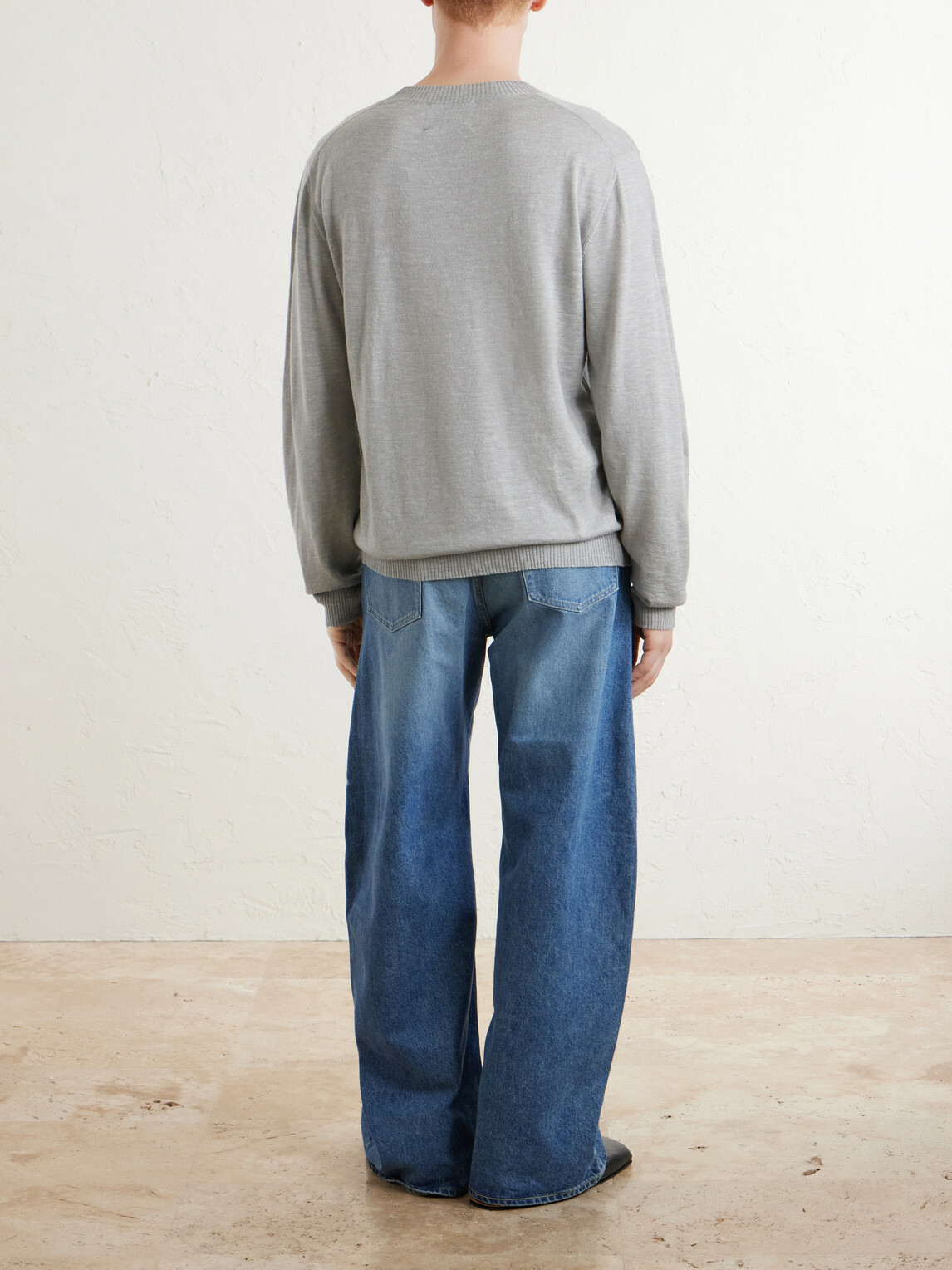 The Elder Statesman - Libeccio Wool, Silk and Linen-Blend Sweater - Gray