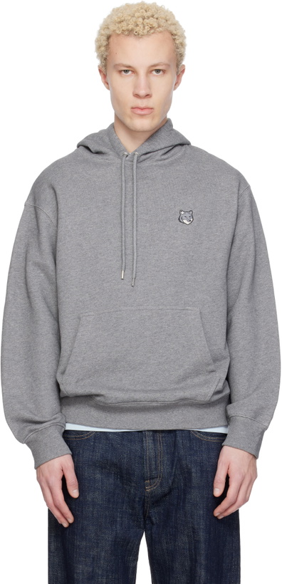 Photo: Maison Kitsuné Gray Fox Head Comfort Hoodie