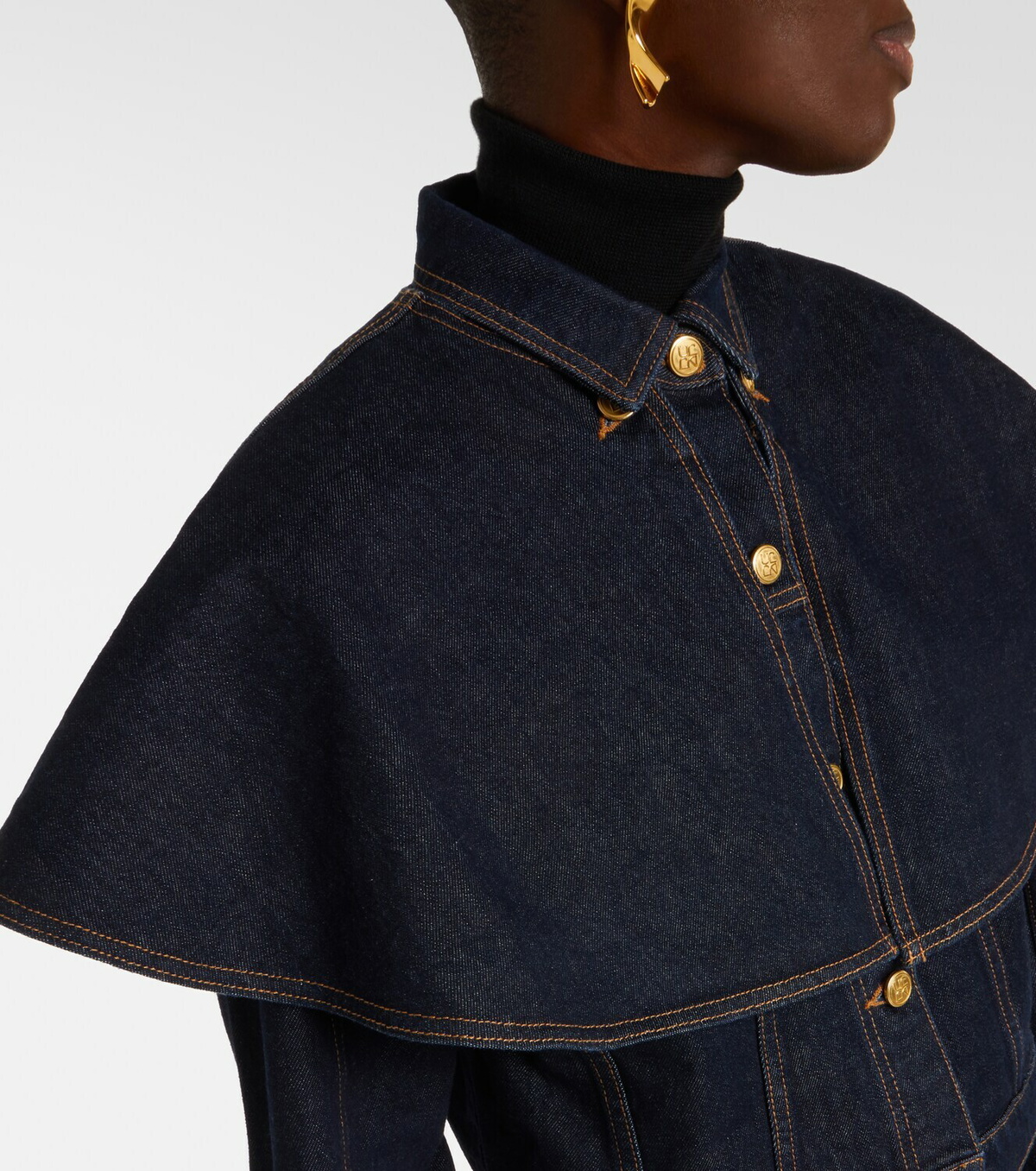 Ulla Johnson Agata caped denim jacket