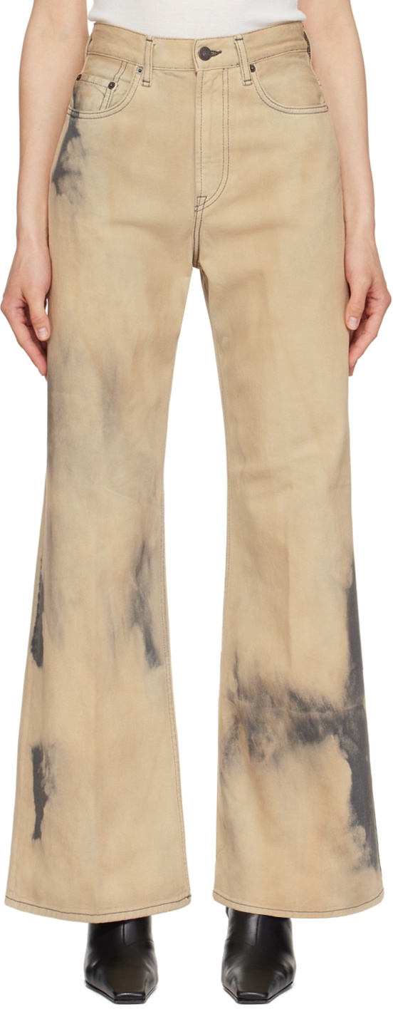 Photo: Acne Studios Beige & Black Relaxed-Fit Jeans