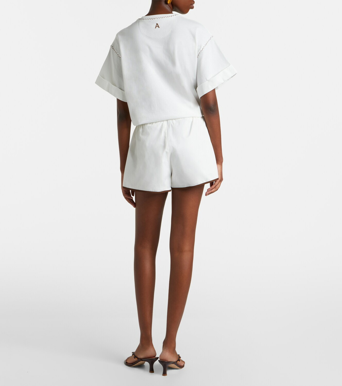 Alémais Scuba patch-appliqué cotton shorts