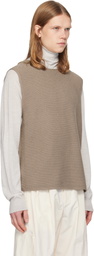 HOMME PLISSÉ ISSEY MIYAKE Taupe Rustic Knit Vest