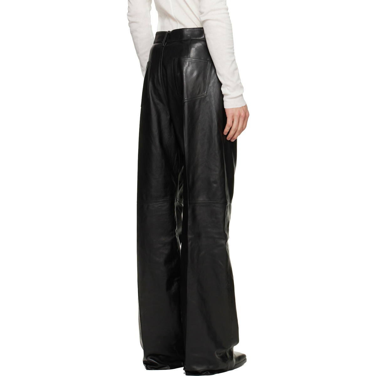 Rick Owens Black Tower Geth Leather Pants