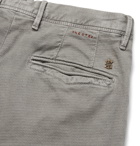 Incotex - Light-Grey Slim-Fit Textured Cotton-Blend Trousers - Gray