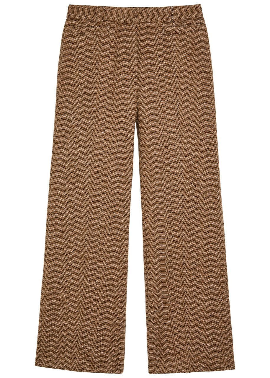 Missoni Chevron Wide-leg Wool-blend Trousers Camel