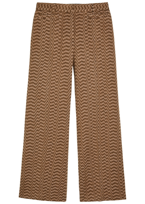 Photo: Missoni Chevron Wide-leg Wool-blend Trousers Camel