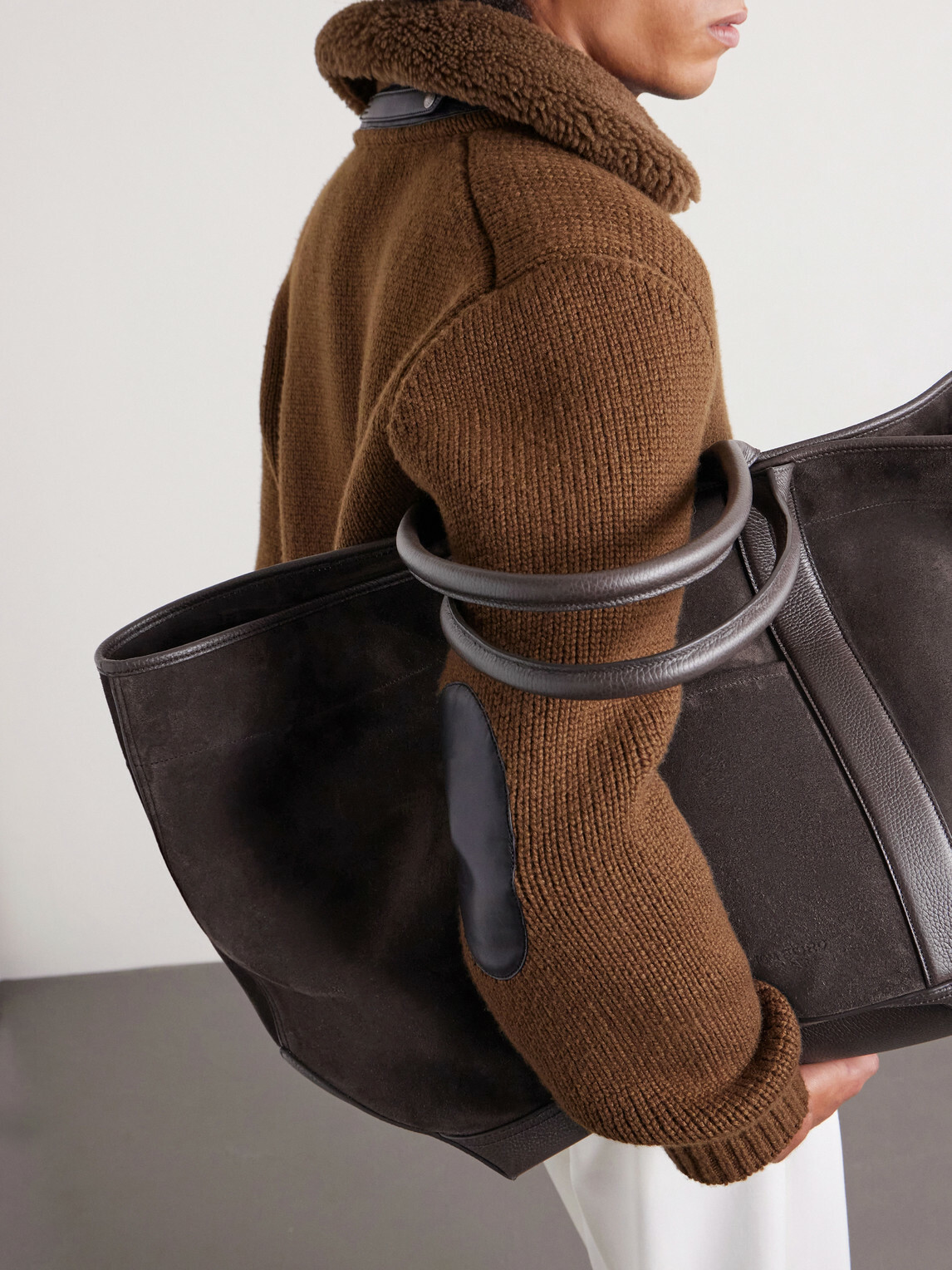 TOM FORD - Leather-Trimmed Suede Weekend Bag