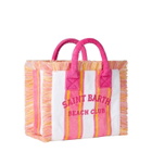 MC2 Saint Barth Colette Striped Terry Handbag With Saint Barth Beach Club Embroidery