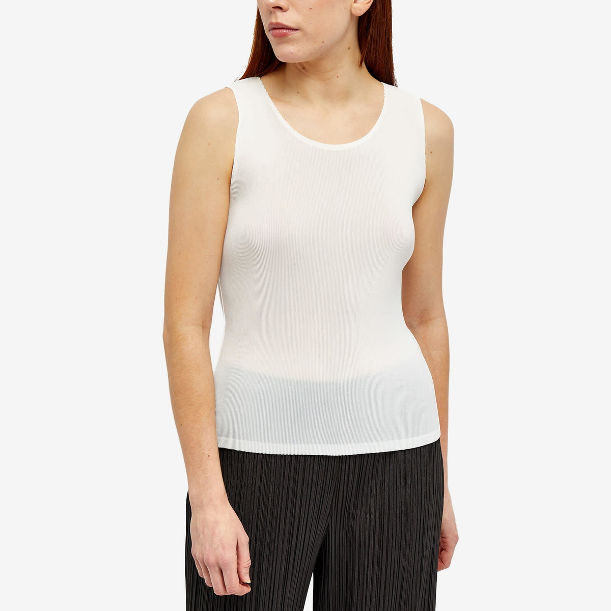 Pleats Please Issey Miyake Women's Mist Basics Vest in White