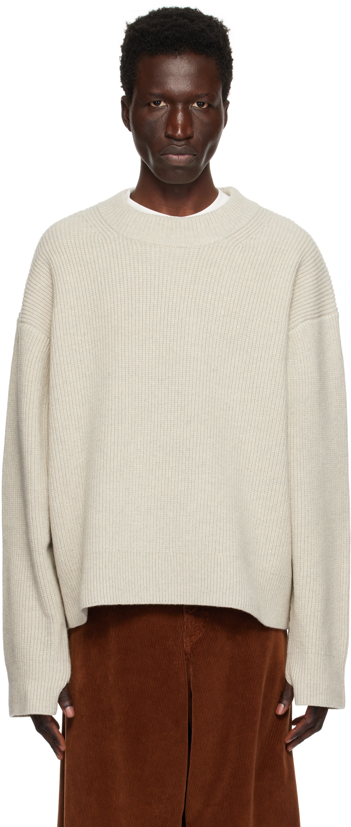 Studio Nicholson Beige Voe Knit Sweater Studio Nicholson Studio Nicholson Beige Voe Knit Sweater Studio Nicholson