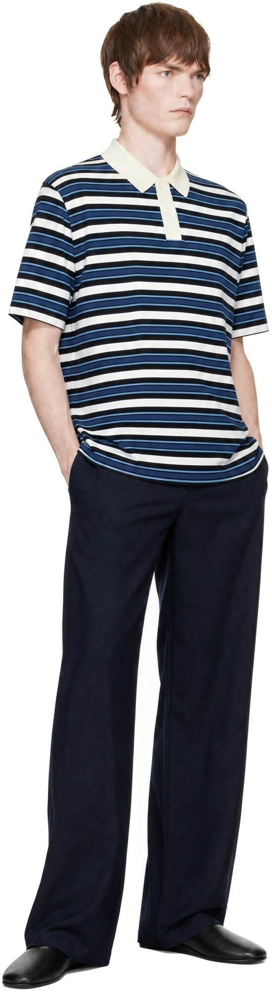 Marni Navy Wool Trousers