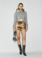 Guess USA Faux Fur Cable Sweater