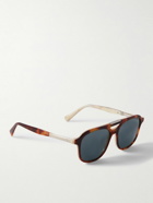 Brunello Cucinelli - Aviator-Style Tortoiseshell Acetate and Silver-Tone Sunglasses