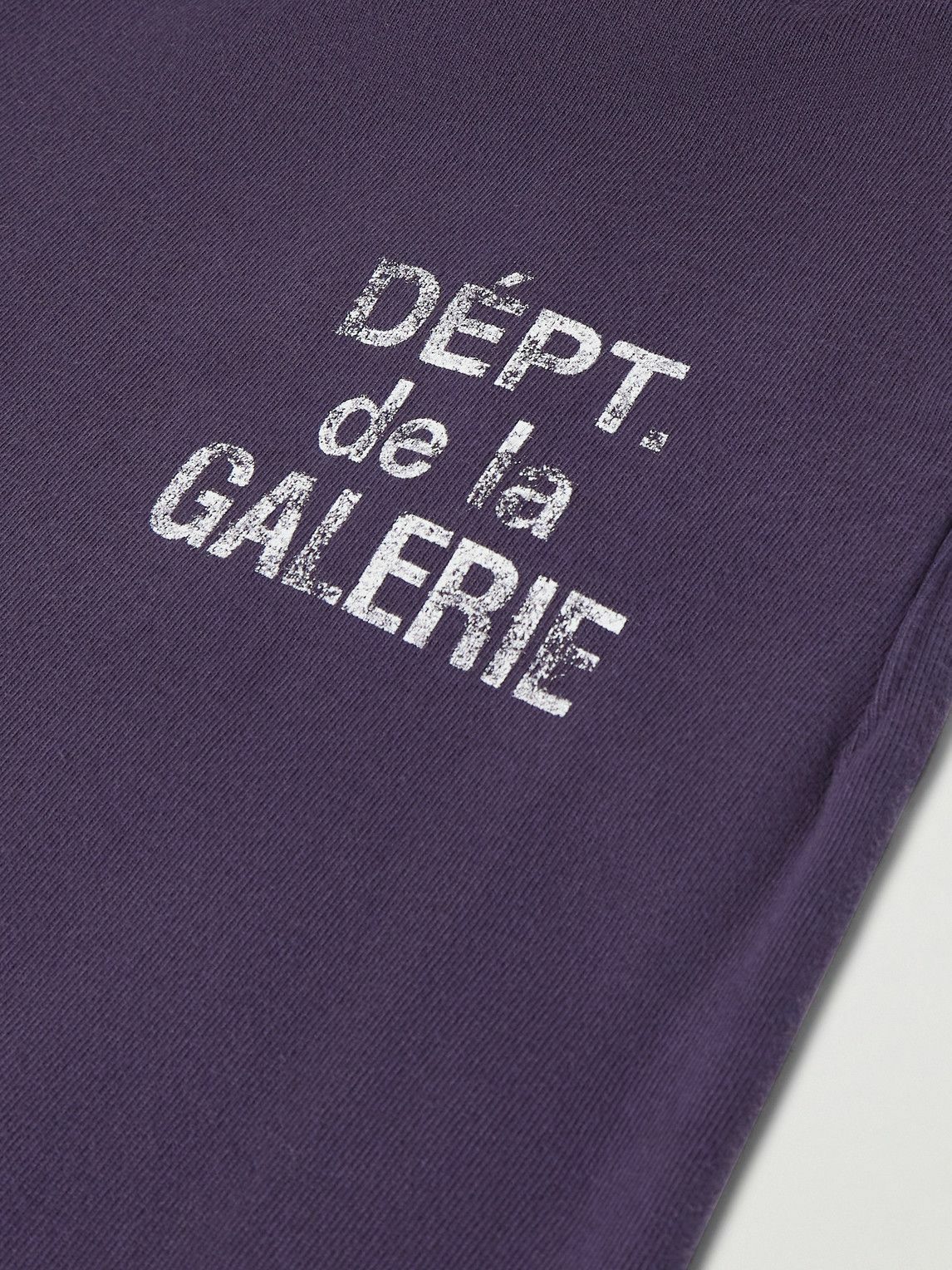 Gallery Dept. - Flared Panelled Logo-Print Cotton-Jersey Sweatpants - Blue
