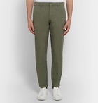 NN07 - Noho Slim-Fit Cotton and Linen-Blend Trousers - Men - Army green